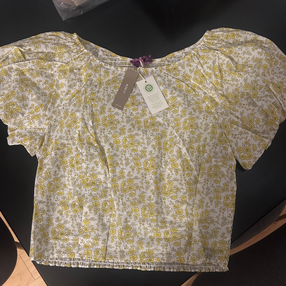 J. Crew Yellow Floral Women's Top